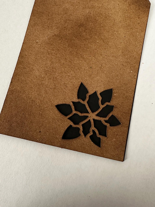 The "Poinsettia Cut Out" Gift Tag