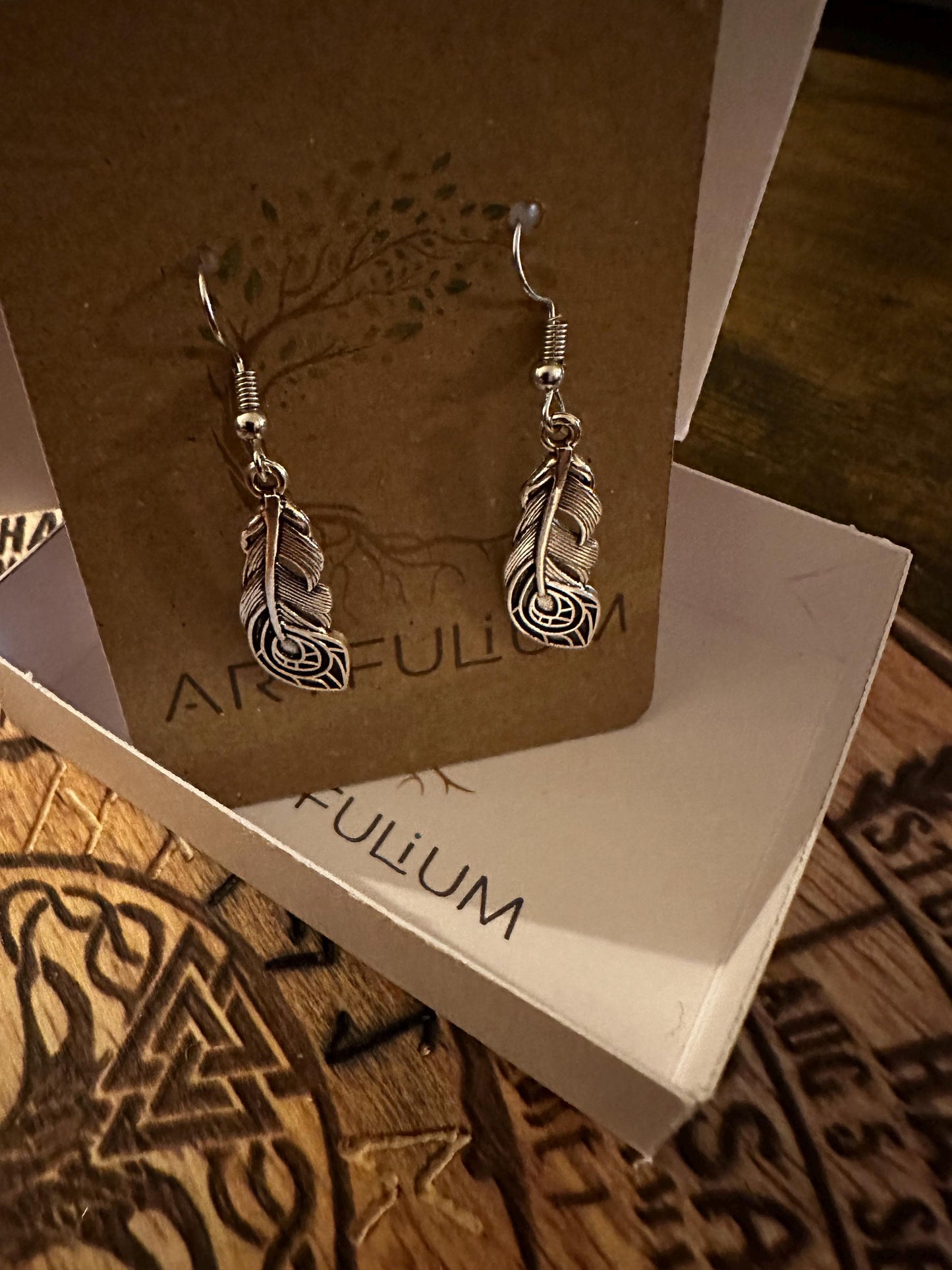 Elegant Peacock Feather Dangle Earrings | Metal Art Jewelry
