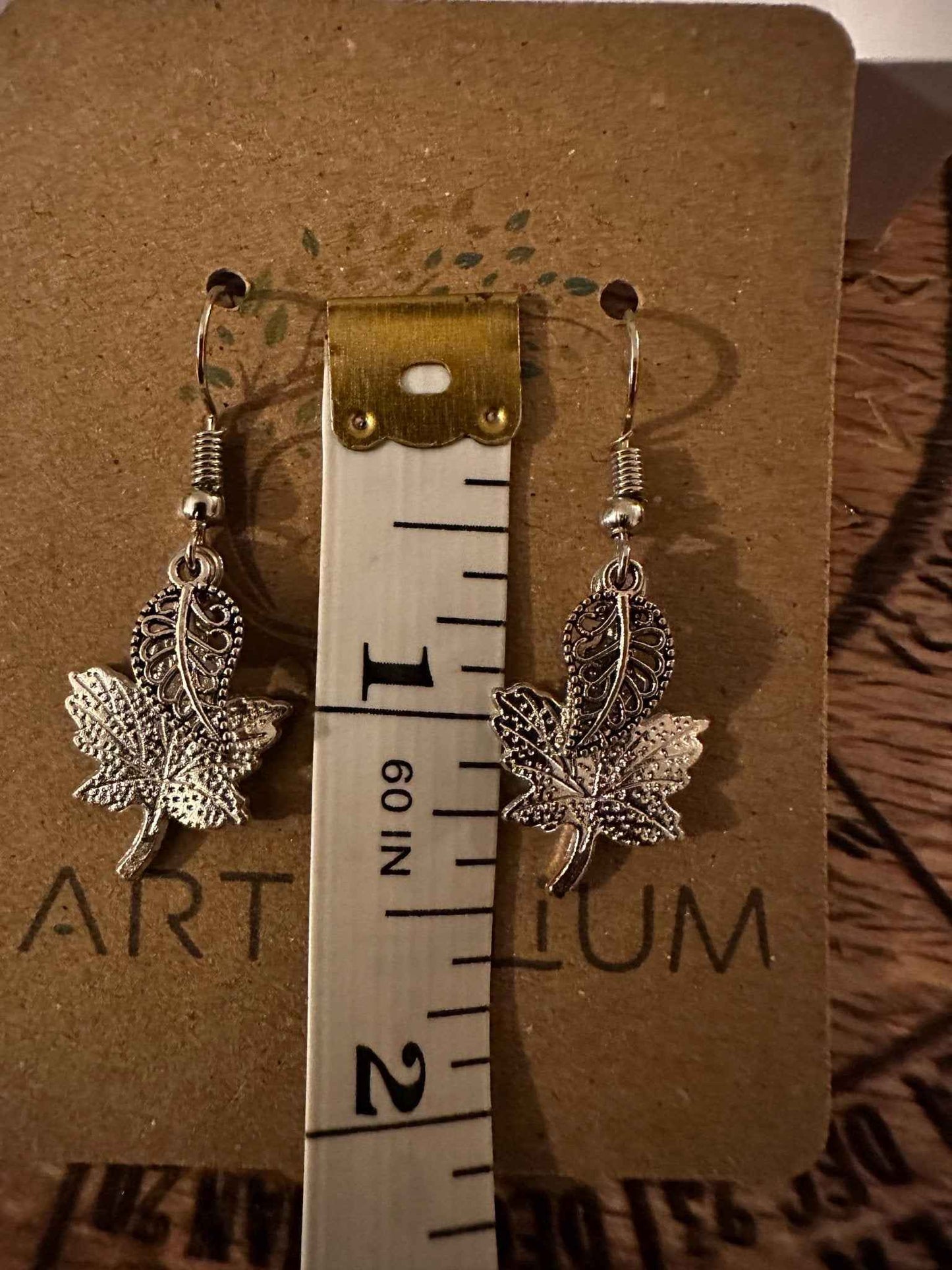 Hypoallergenic Autumn Oak Leaf Earrings - Sensitive Ears Dangle Jewelry