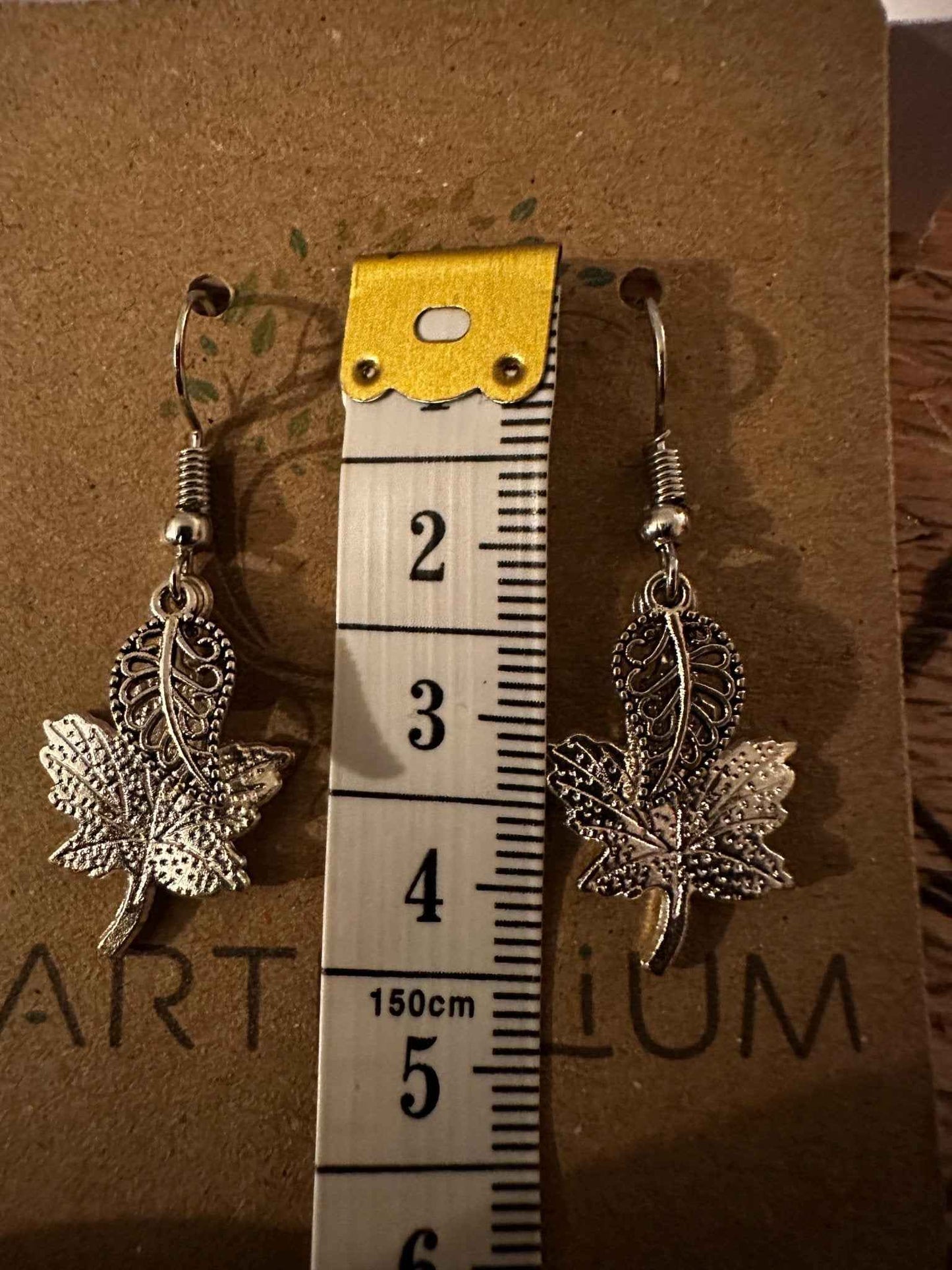 Hypoallergenic Autumn Oak Leaf Earrings - Sensitive Ears Dangle Jewelry