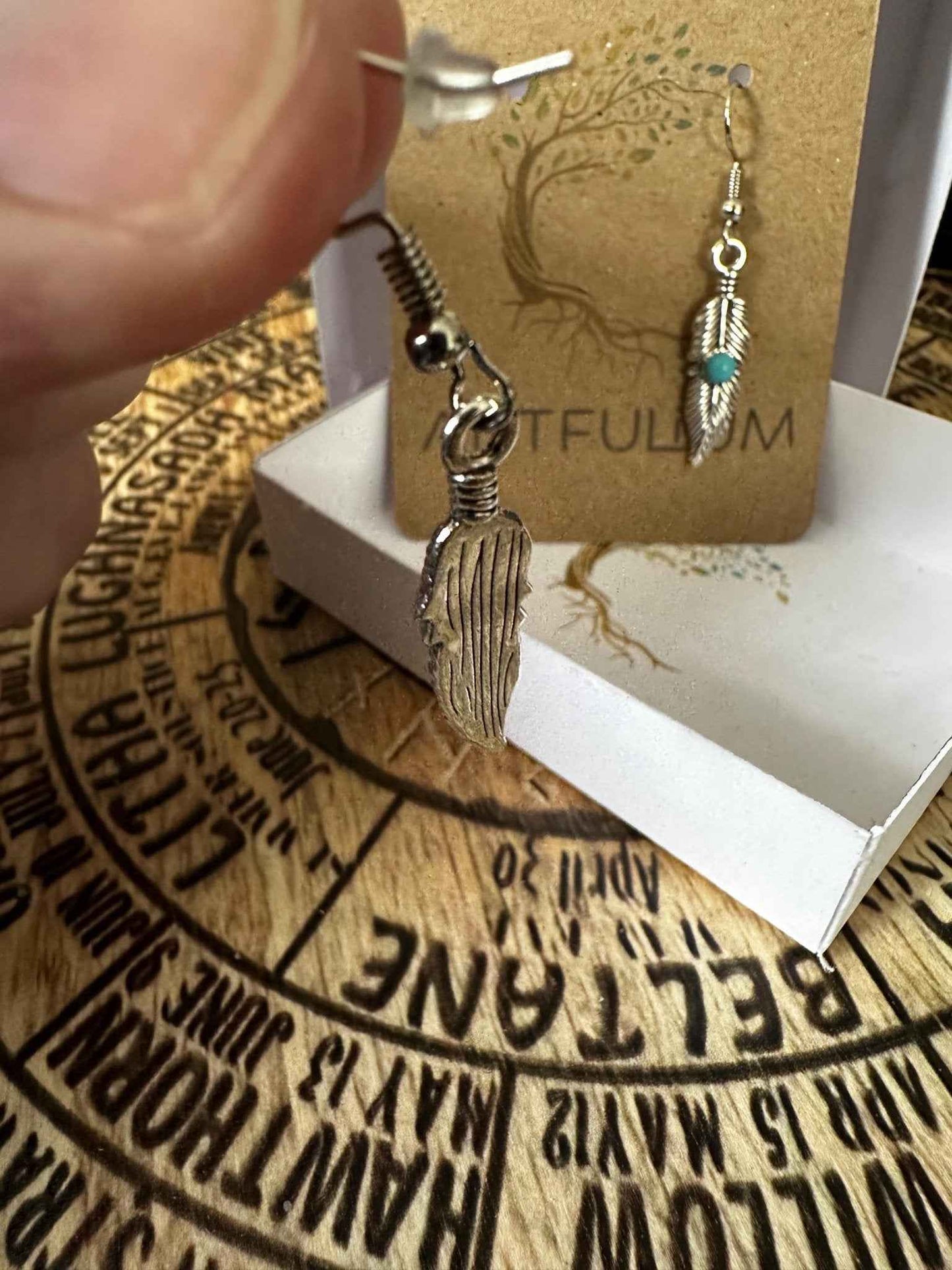 Blue Feather Earrings | Nature-Inspired Hypoallergenic Jewelry