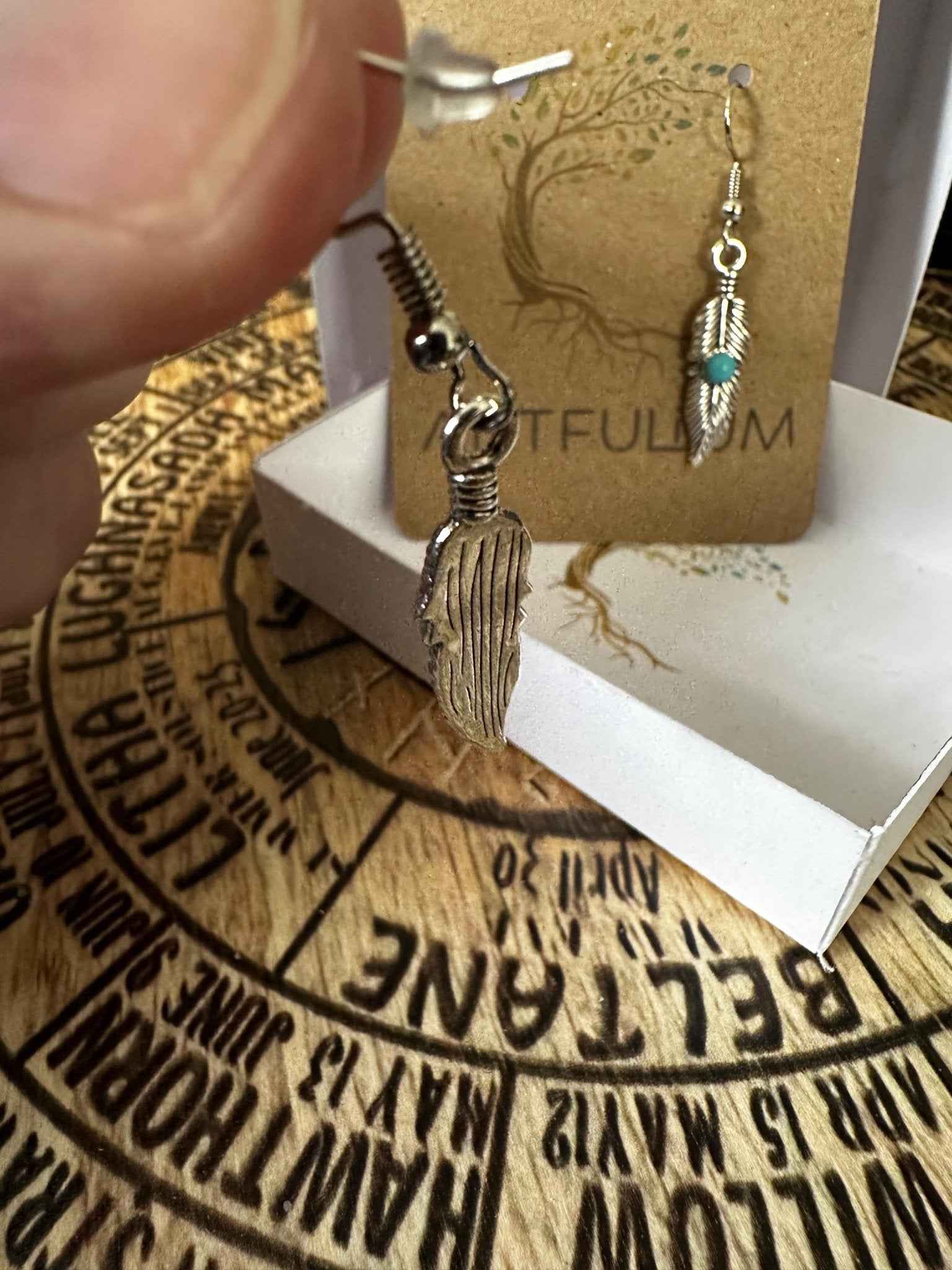 Blue Feather Earrings | Nature-Inspired Hypoallergenic Jewelry