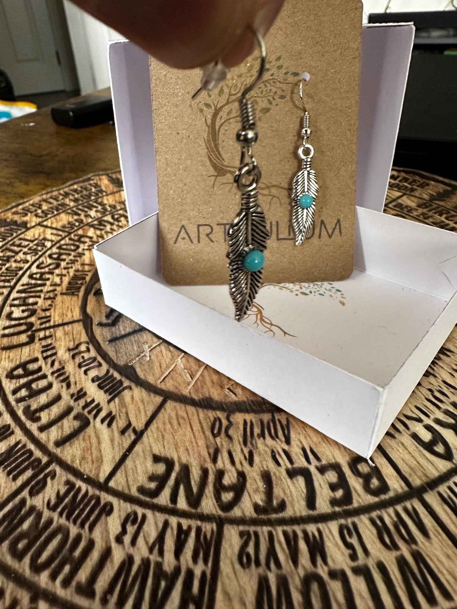 Blue Feather Earrings | Nature-Inspired Hypoallergenic Jewelry