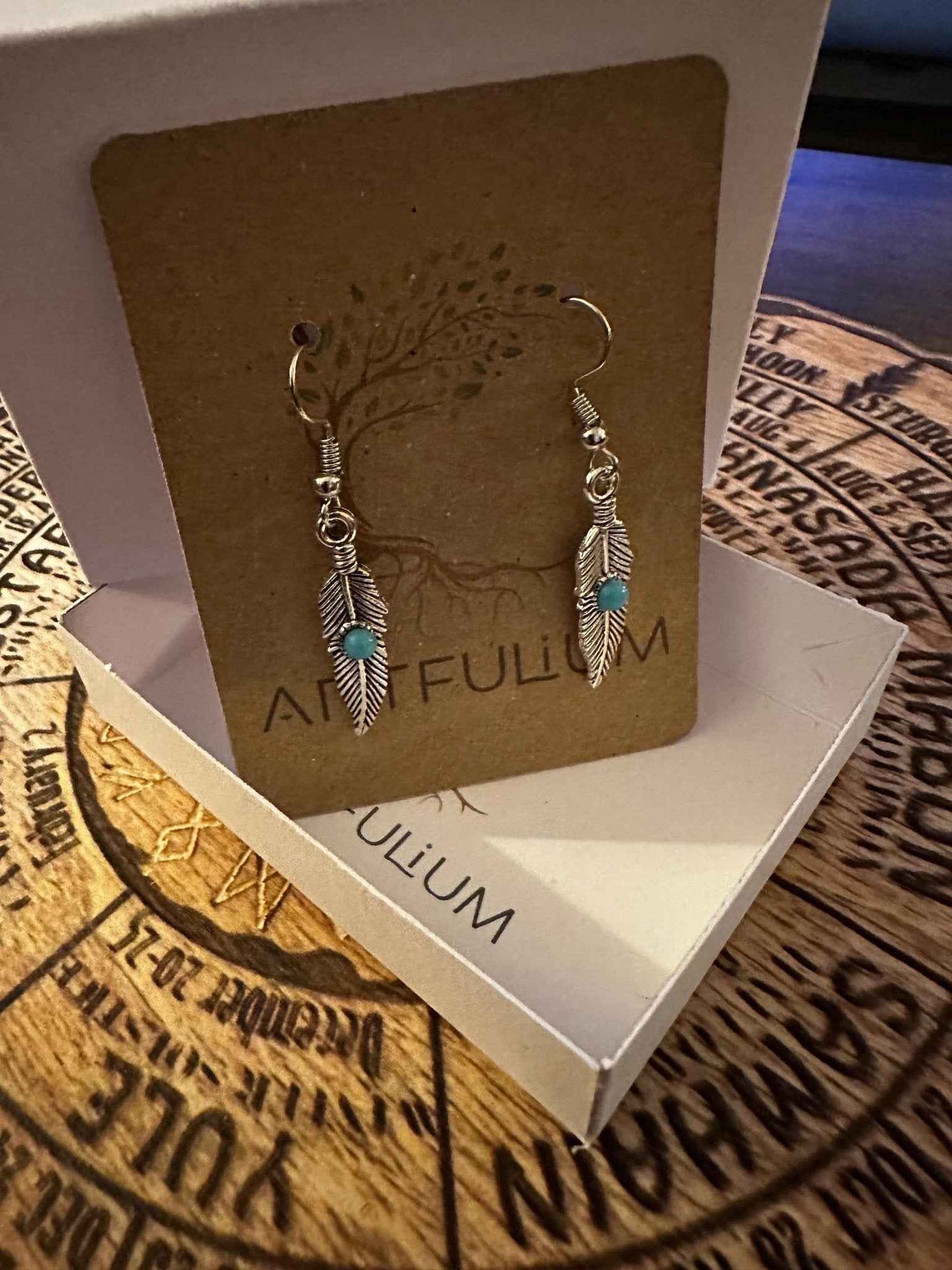 Blue Feather Earrings | Nature-Inspired Hypoallergenic Jewelry