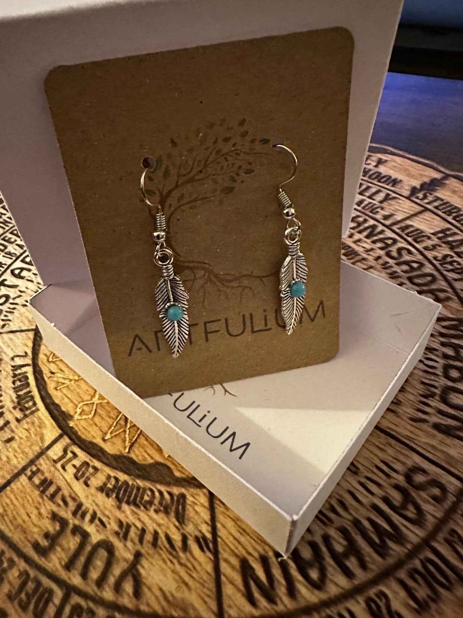 Blue Feather Earrings | Nature-Inspired Hypoallergenic Jewelry