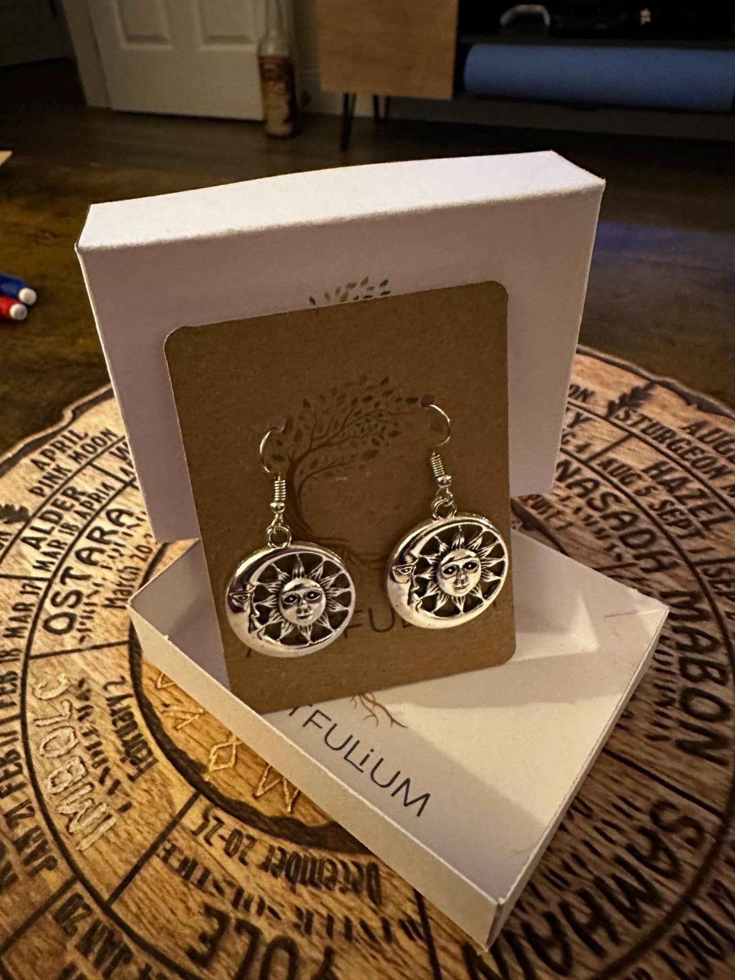 Celestial Sun and Moon Earrings - Hypoallergenic Spiritual Jewelry for All Occasions