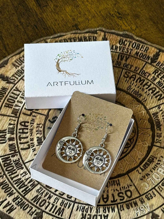 Celestial Sun and Moon Earrings - Hypoallergenic Spiritual Jewelry for All Occasions