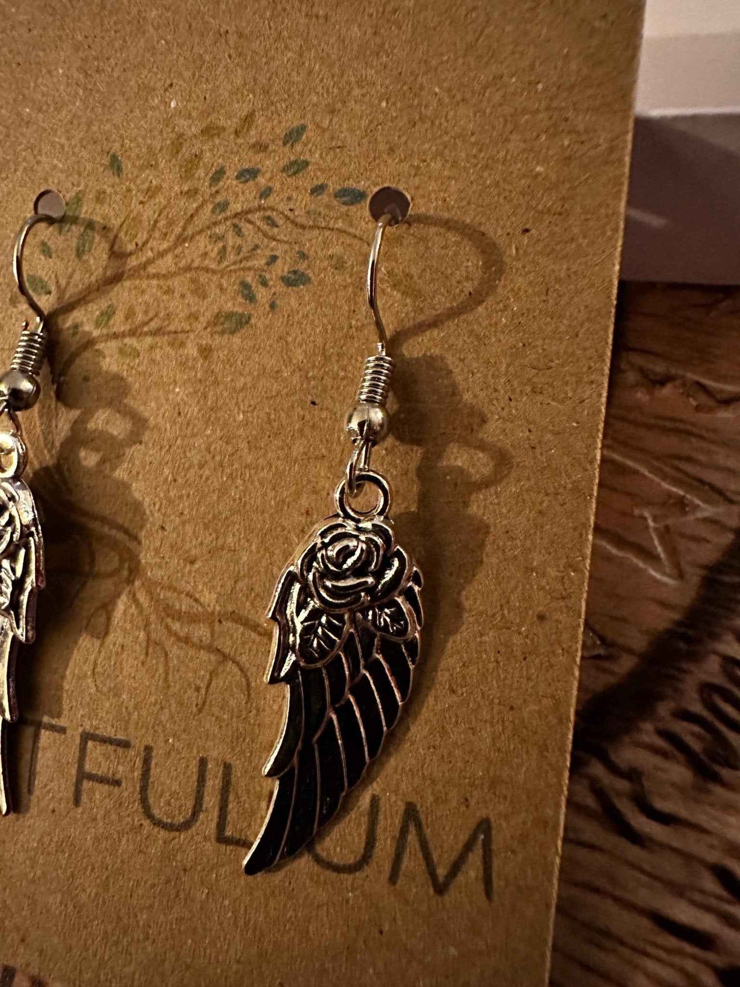 Graceful Angel Wings Dangle Earrings | Symbolic Spiritual Jewelry