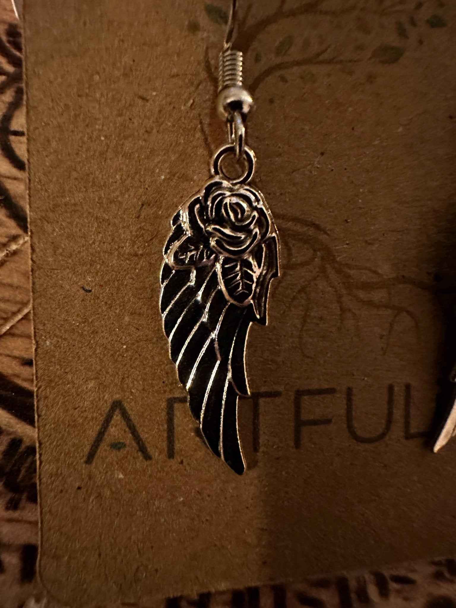 Graceful Angel Wings Dangle Earrings | Symbolic Spiritual Jewelry