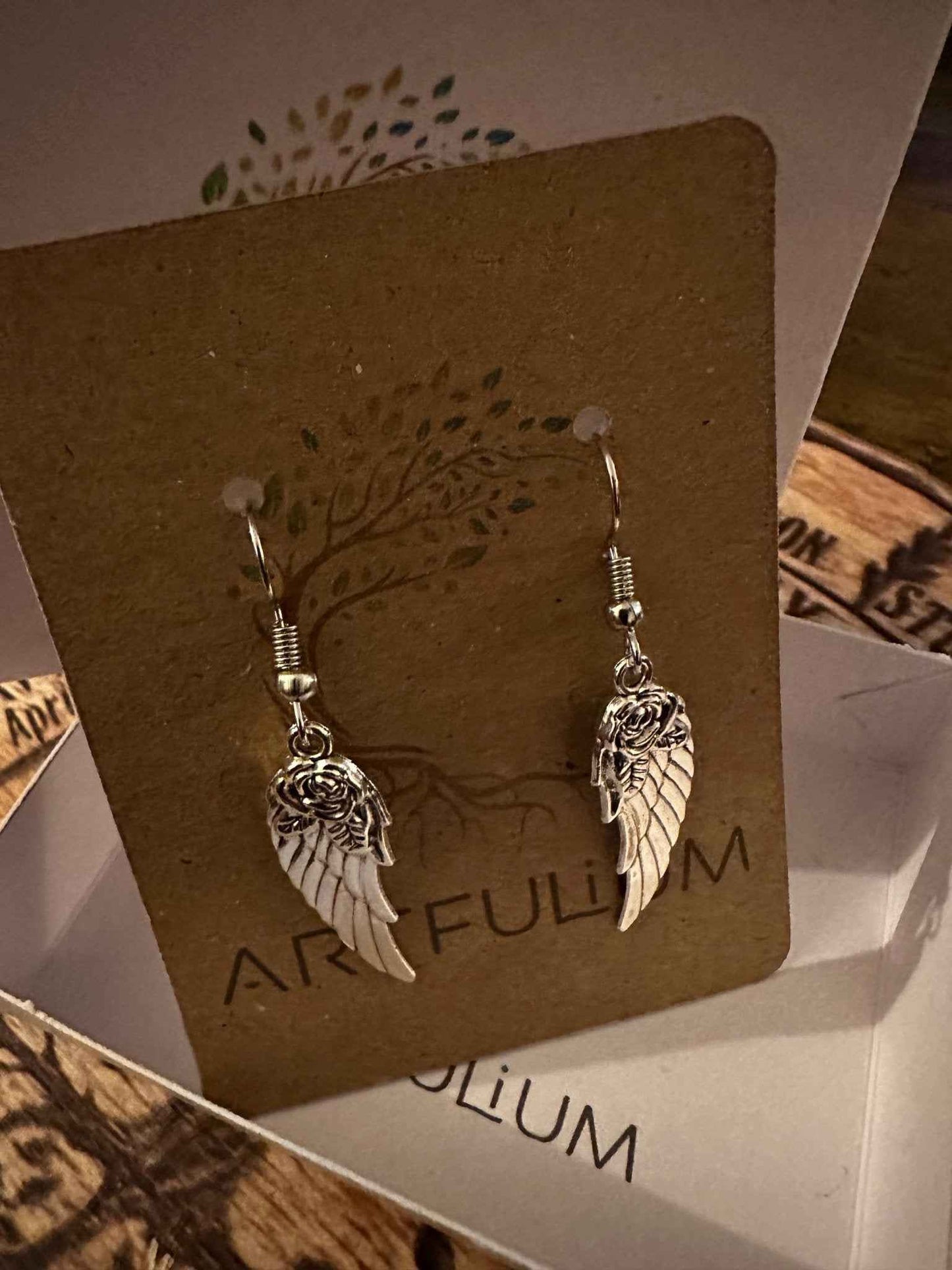 Graceful Angel Wings Dangle Earrings | Symbolic Spiritual Jewelry