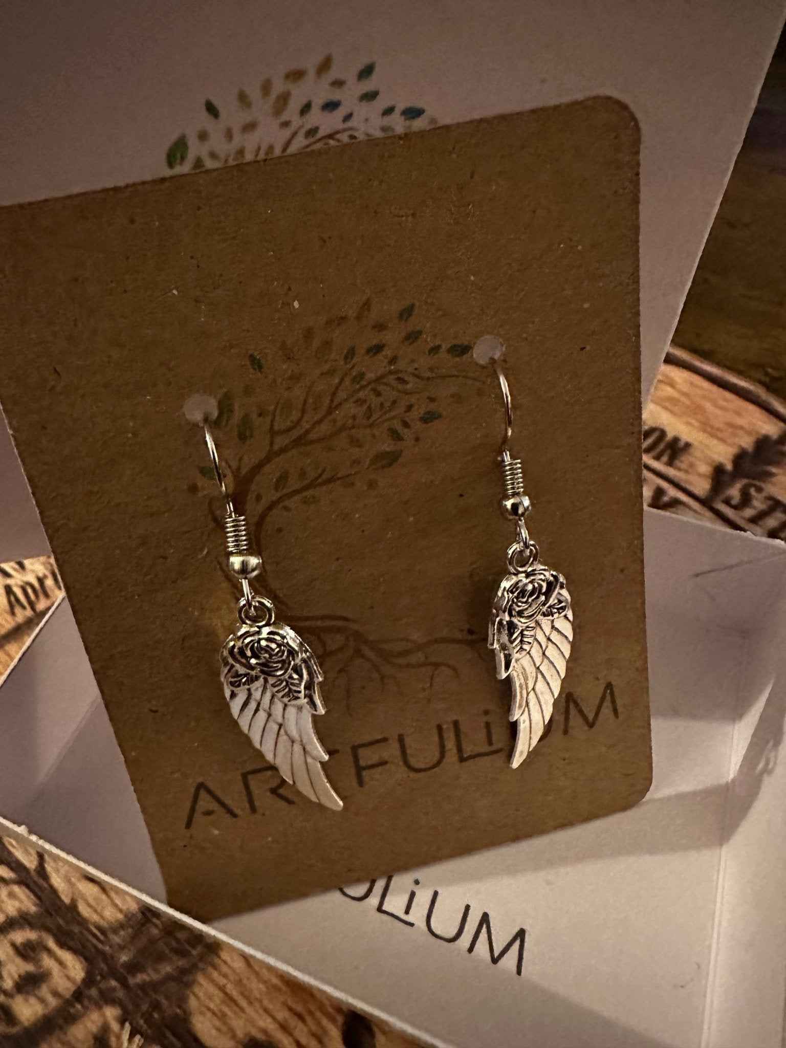 Graceful Angel Wings Dangle Earrings | Symbolic Spiritual Jewelry