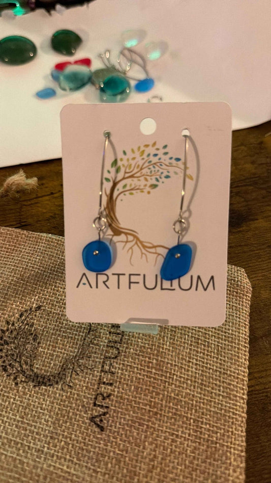 Handcrafted Sea Glass Earrings - Unique Coastal Minimalist Jewelry - Artfulium