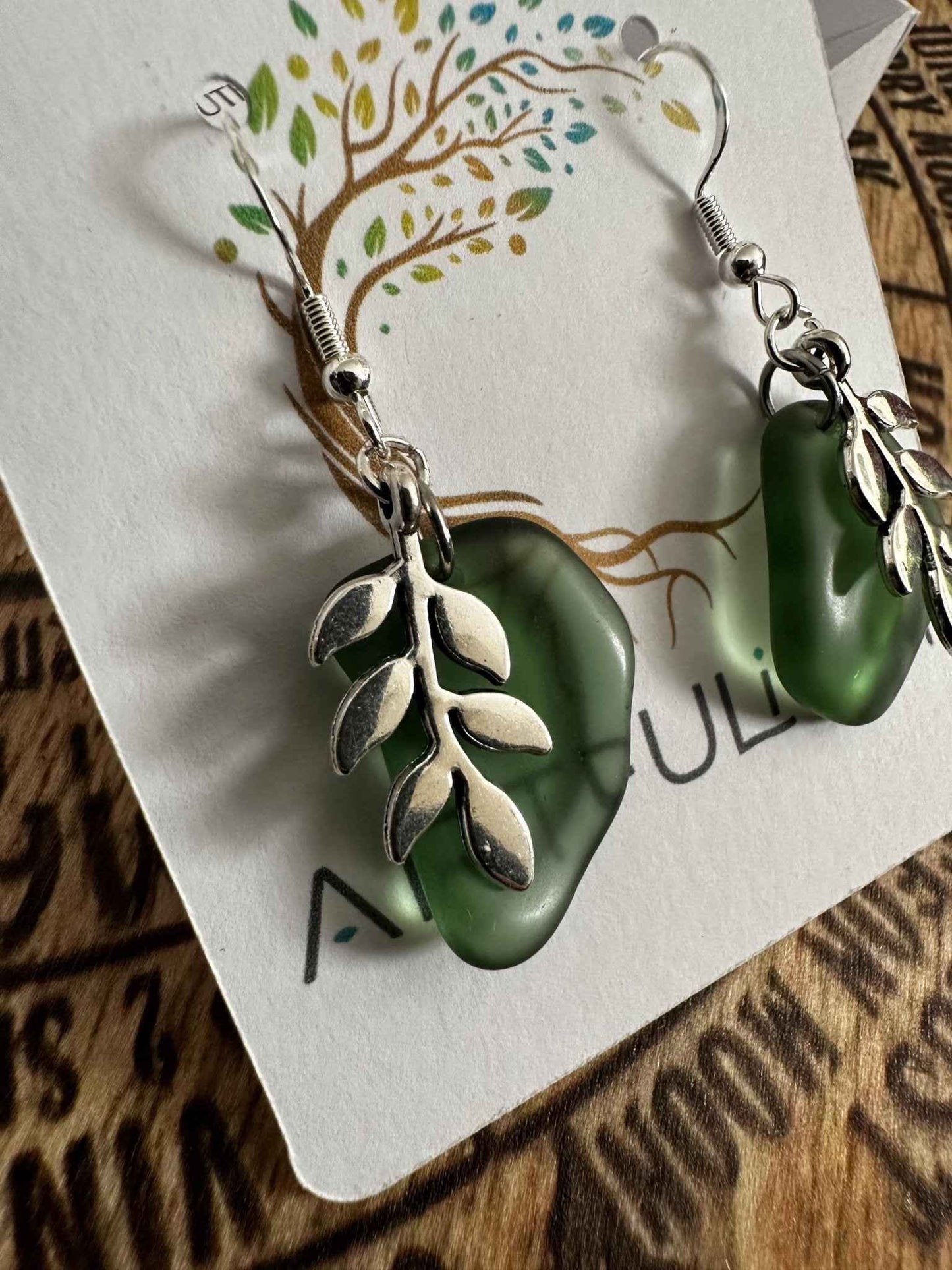 Handcrafted Scottish Seaglass Drop Earrings - Coastal Charm Gift from Queensferry