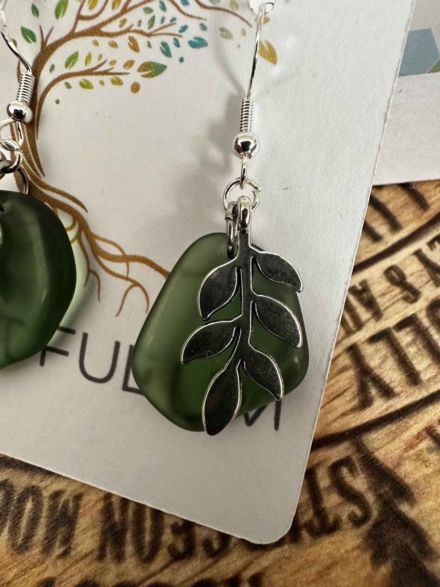 Handcrafted Scottish Seaglass Drop Earrings - Coastal Charm Gift from Queensferry