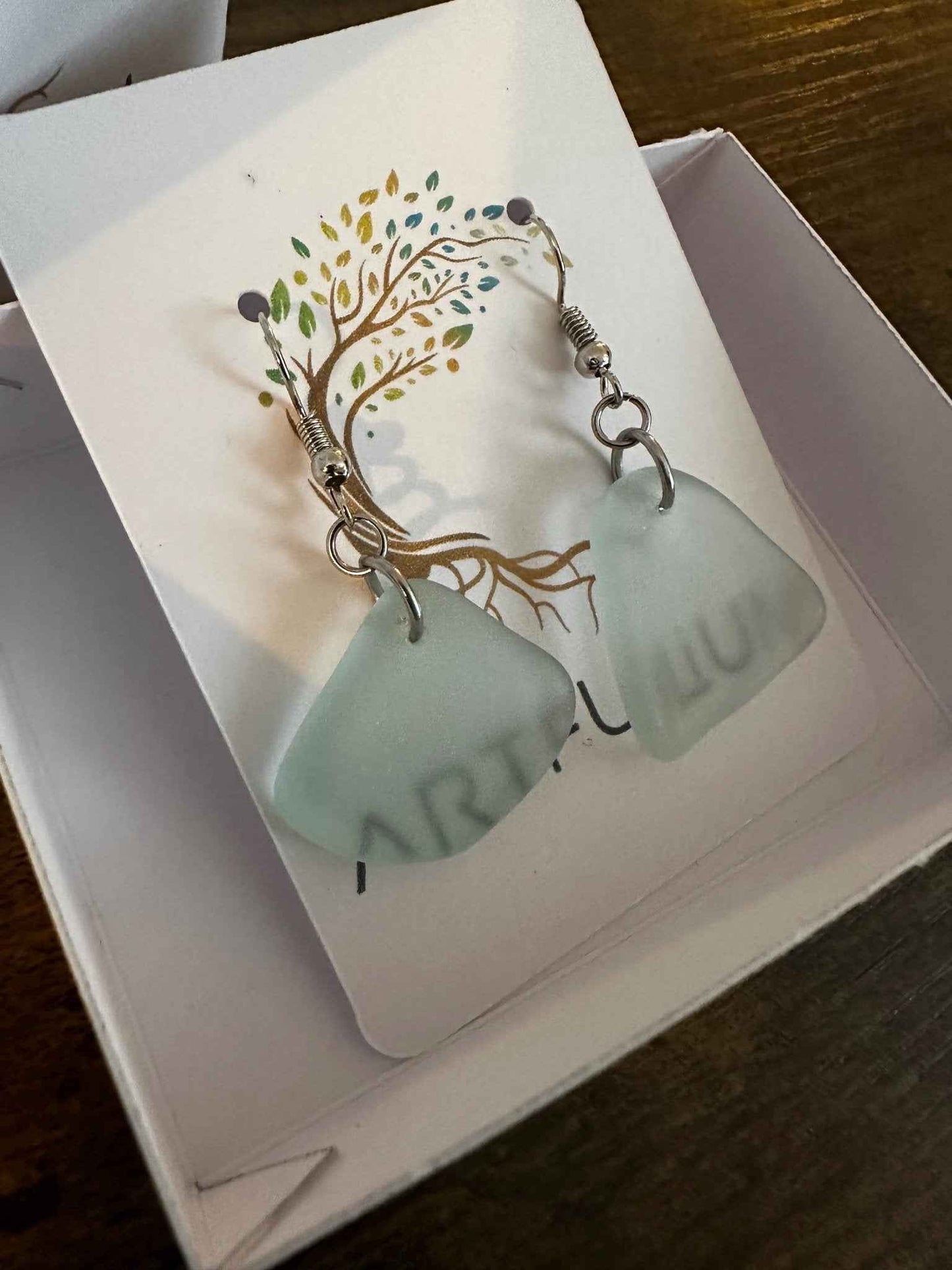 Edinburgh Sea Glass Earrings | Hypoallergenic Dangle Jewellery